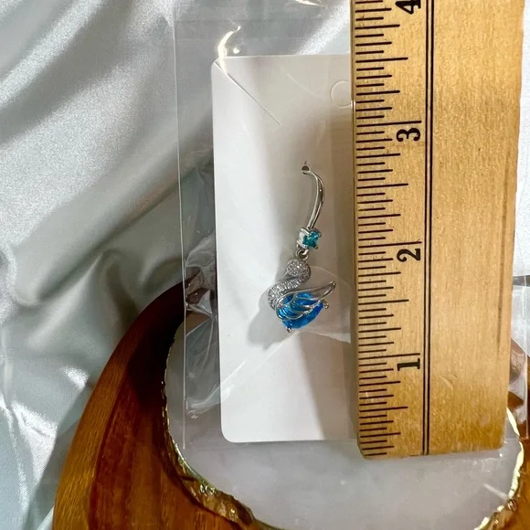 Blue Swan Dangle Earrings - Picture 4 of 5